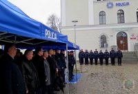 uczestnicy uroczystości otwarcia KPP w Brzegu, kadra kierownicza Policji